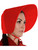 Adult's Handmaid Red Bonnet With Peak Costume Accessory