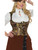 Women's Brown Steampunk Vest With Gold Gears Costume Accessory