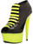 Sexy Womens 6" Yellow Open Toe Bootie Neon UV Reactive Center Straps Shoes