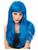 Adult Womens Costume Long Blue Straight Bangs Wig