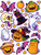 New 25 Count stickers Halloween Character Wall Clings Party Decoration 12-17"