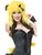 Adults Yellow Plush Cartoon Monster Hood With Bow