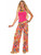 Womens Sexy 70s Hippie Go Go Dancer Flower Power Yoga Pants Costume