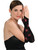 Women's Sexy Black and Red Skull Cross Bones Fingerless Arm Warmer Gloves
