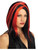 Womens Sexy Vampire Costume Black and Red Stripe Wig