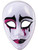 Adult's Womens Sexy Pink And White Harlequin Clown Mask Costume Accessory