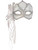 Retro 80s White Silver Polka Dot Costume Venetian Eye Mask with Large Flower