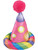 Circus Sweetie Clown Costume Rainbow Cone Hat With Pink Pom-Pom