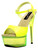 Sexy Womens 6" Yellow Platform Neon UV Reactive Upper And Bottom Shoes