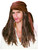 Mens Womens Brown Suede Pirate Do Rag Costume Wig