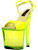 Women's 7 1/2" Platform With Neon Yellow UV Reactive Upper & Platform Shoe