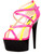 Sexy Womens 6" Pink and Yellow Strappy Platform Sandal With Ankle Strap Shoes