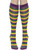 Adult's Purple Yellow Green Striped Mardi Gras Socks