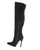 Highest Heel Womens 4.5" Knee High Snake Covered Rear Black Suede Boots