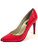 Highest Heel Womens 4" Plain Pump Red Patent PU Shoes