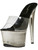 Sexy Womens 6 1/2" Silver Mule Platform Drilled Stones Shoes