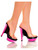 Highest Heel JADE-11 Womens 6" Black Fuchsia Partial Wedge Platform Shoes