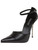 Women's Shoes 4" Steel Stiletto Heel D-Orsay Pointed Toe Pump - Black Kid PU
