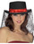 Adult Black And Red Gothic Rose Top Hat Costume Accessory