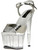 The SCARLETT-21 Sexy Womens 6 1/2" Silver Platform With Ankle Strap Shoes