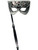 Deluxe Unisex Black And Silver Venetian Costume Carnival Mask With Stick Handle