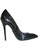 Highest Heel Womens 4.5" Metal Cover Pump Black Snake Skin PU Shoes