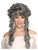 Victorian Lady Grey Ghost Bride Curly Zombie Costume Wig