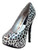 Women's Highest Heel Shoes 5 1/2" Covered Platform Pump - Silver Leopard PU