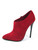 Highest Heel Womens 4.5" Carbon Fiber Ankle Bootie Red Suede PU Shoes