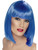 Adult Womens Sexy Glam Short Blunt Fringe Blue Wig Costume Accessory