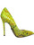 Highest Heel Womens 4.5" Metal Cover Pump Lime Green Snake Skin PU Shoes