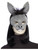Adult Deluxe Grey Gray Plush Donkey Animal Half Eye Mask