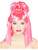 Sexy Adult Womens Bright Pink Genie Costume Ponytail Wig
