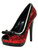 Women's Shoes 5" Covered Platform Open Toe Glitter Pump - Red Glitter