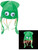 Light Up Green Squid Hat Funny Animal Party Hat Cap Costume Accessory