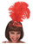Red Cabaret Can-Can Costume Tiara Headband And Feathers
