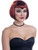 Adult Auburn Red Vamp Girl Costume Pointed Bangs Bob Wig