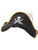 Adult Costume Black Pirate Hat with Gold Trim And White Feather