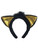 Childs Gold Lame Black Cat Ears Headband Costume Accessory