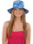 Deluxe Adult Blue Hibiscus Hawaiian Gardening Bucket Hat Costume Accessory