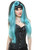 Womens Deluxe Long Blue Black Witch Gothic Anime Wig