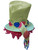 Adult's Hobo Clown Polka Dot Yellow Top Hat With Wig Costume Accessory