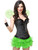 Womens Small-Medium Lime Green Insect Cute Tutu and Wings Costume Set