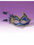Deluxe Costume Blue And Gold Mardi Gras Carnival Mask With Feather Plume