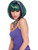 Women's 2-Tone Green and Purple Mardi Gras Costume Bob Wig With Bangs