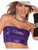 Womens Club Dazzle Rave Diva Costume Purple Sexy Sequin Tube Top