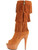 Highest Heel Women's 6" Micro Suede Open Toe Western Boot Camel Shoes