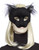 Adult Deluxe Black Plush Cat Kitten Animal Half Eye Mask