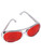 Red Lens Silver Frame Elvis Aviator Rock Star Glasses