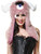 Adult Womens Mens Pink Furry Plush Horned Cyclops Monster Hood